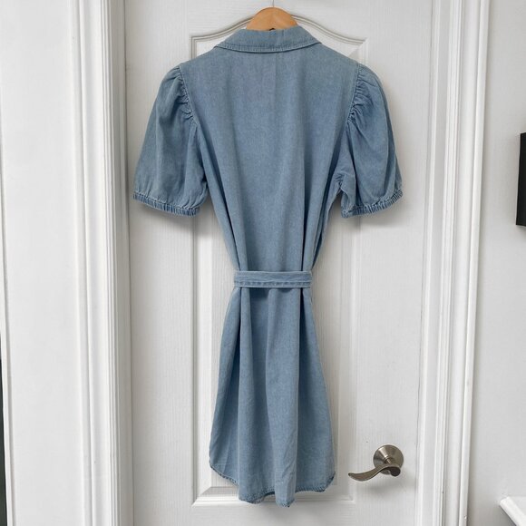 Vero Moda - Abigail Button Down Denim Dress - Light Blue - Picture 6 of 14